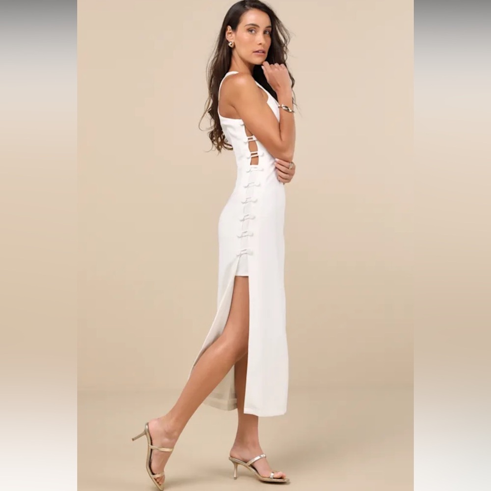 Lulu's White Midi Dress